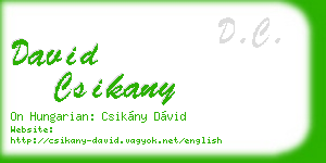 david csikany business card